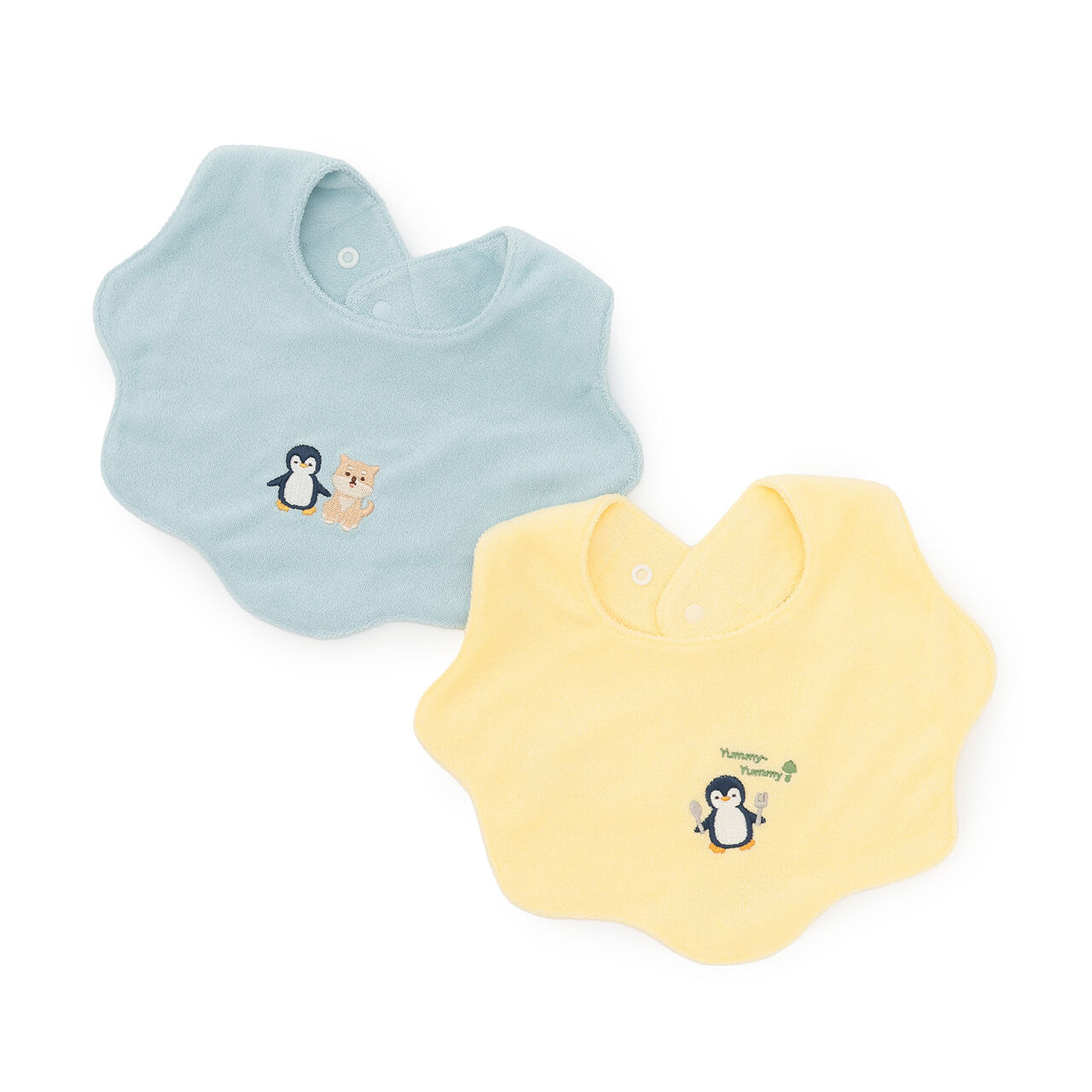 Animal Embroidered Scallop Trim Bib,Sax blue, large image number 5