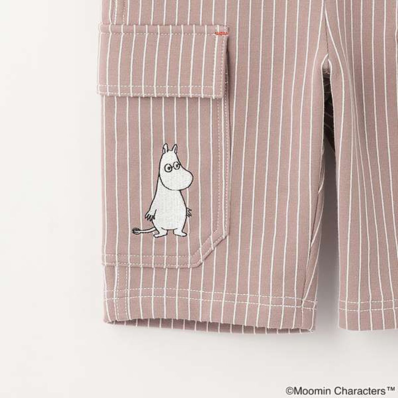 MOOMIN/Embroidered Stripe 6-Length Pants,Brown, large image number 12