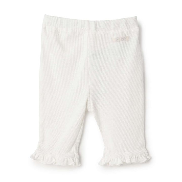 [Cool Touch] 3/4 Length Hem Frill Leggings,Ivory, medium image number 0