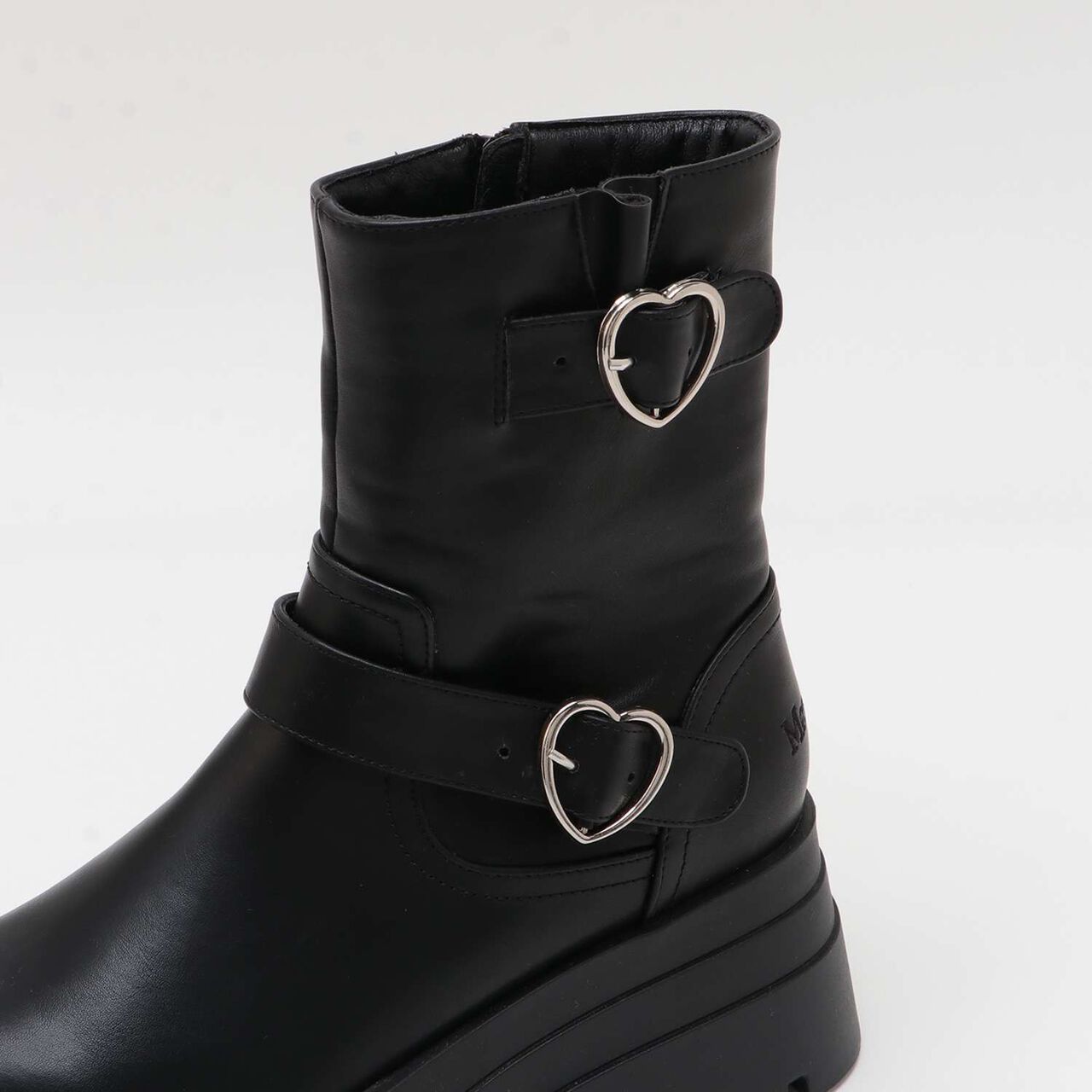 Heart Buckle Engineer Boots,Black, large image number 2
