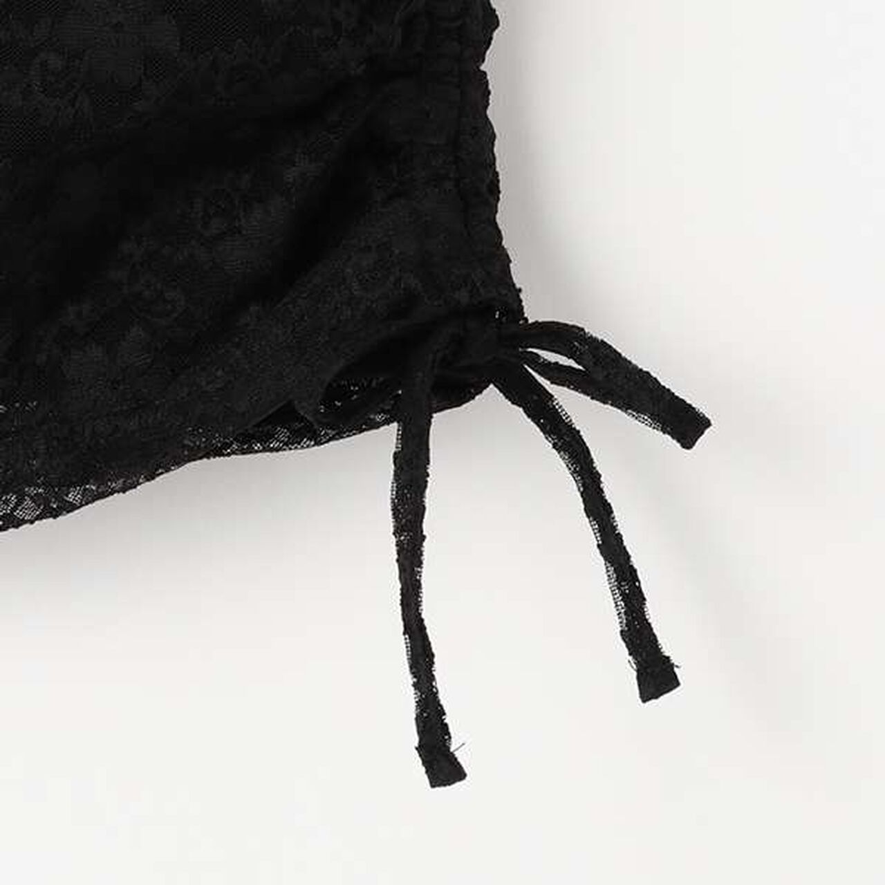 W Ribbon Lace T-Shirt Set,Black, large image number 8