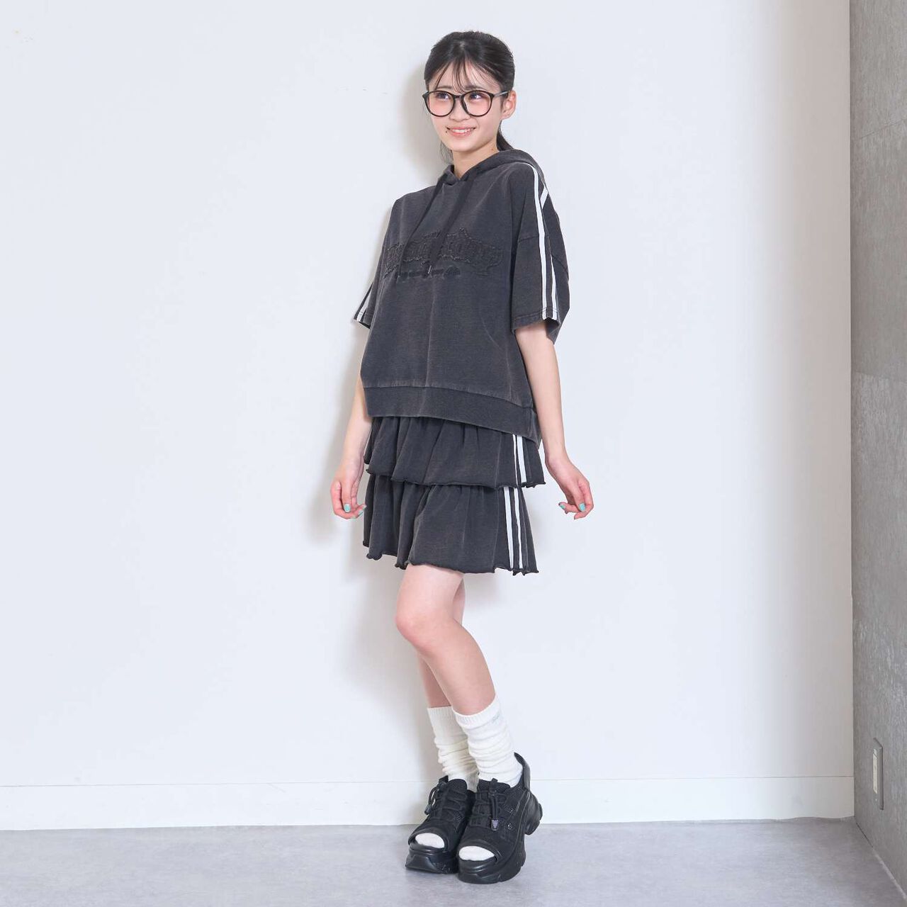 [LTXC] 100% Cotton Pigment-Dyed Tiered Outfit Set,Navy, large image number 9
