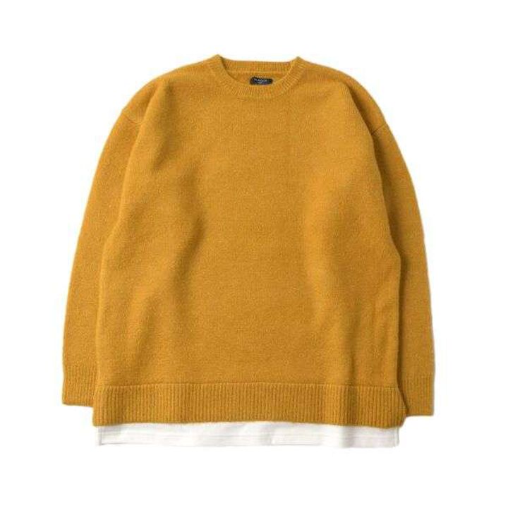 Layered Hem Airy Knitwear [Machine Washable],Light gray, medium image number 12