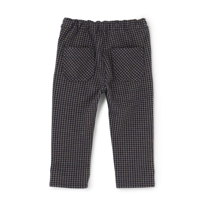 Cut Jacquard Checkered Pants,Navy, medium image number 1