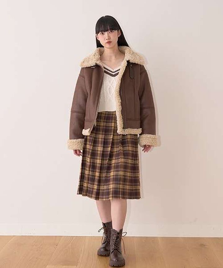 Mouton-Style Jacket,Ivory, medium image number 15