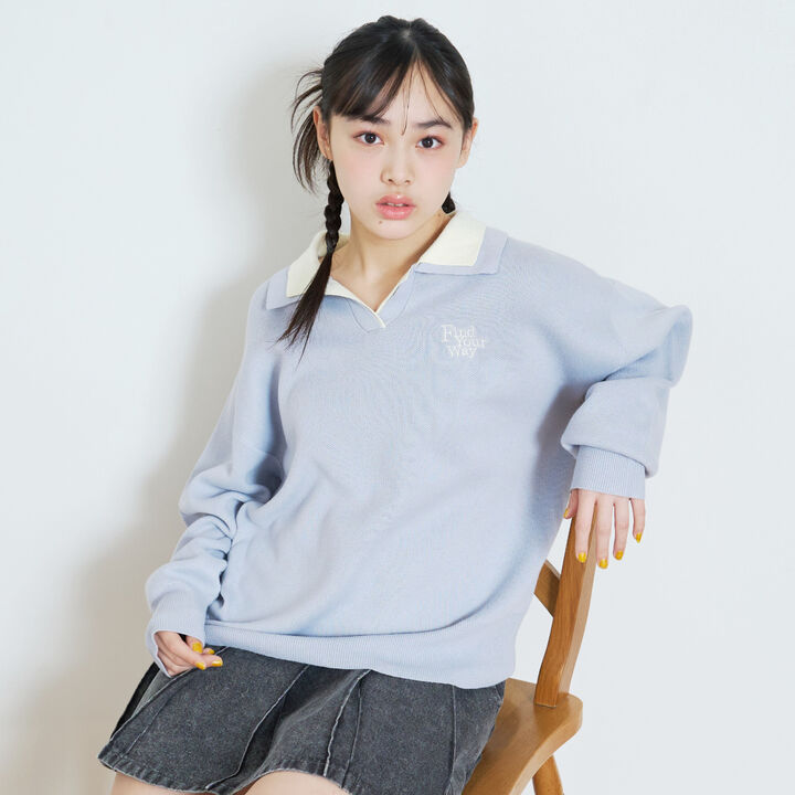 [Arael] Double Collar Skipper Knitwear,Yellow, medium image number 5