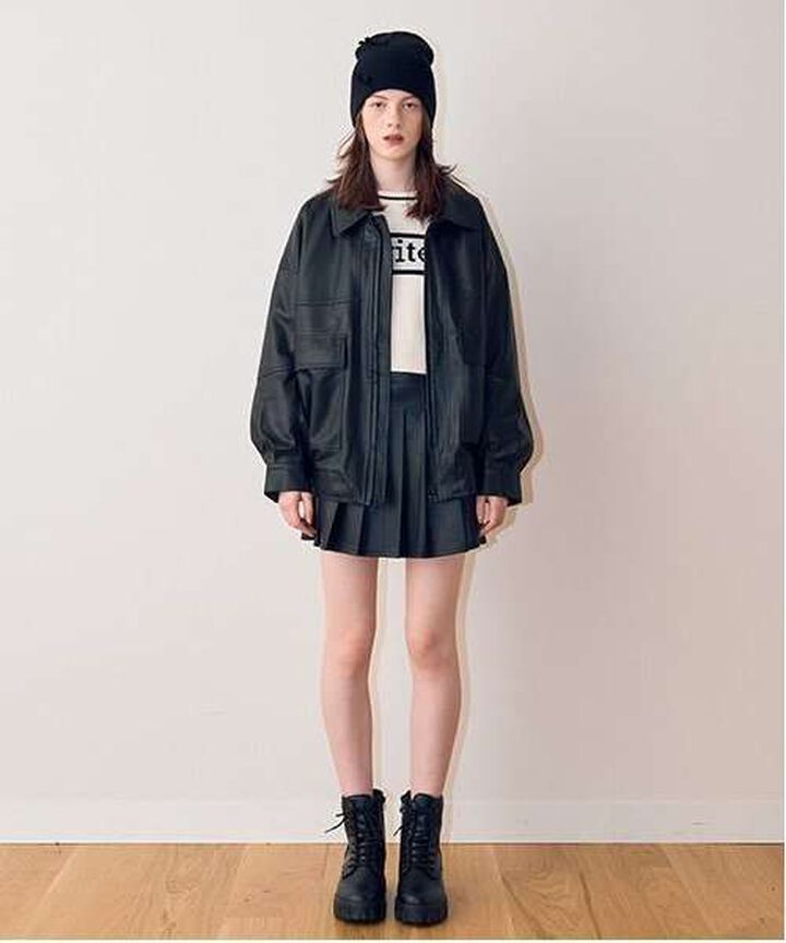 Faux Leather Pleated Skirt,Ivory, medium image number 13