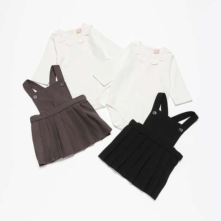 Pleated Jumper Skirt Set,Black, medium image number 9