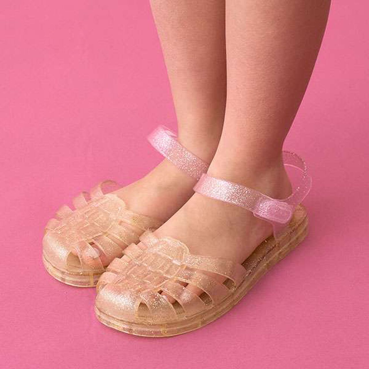 Clear Lame Bi-Color Rubber Sandals,Yellow, large image number 0