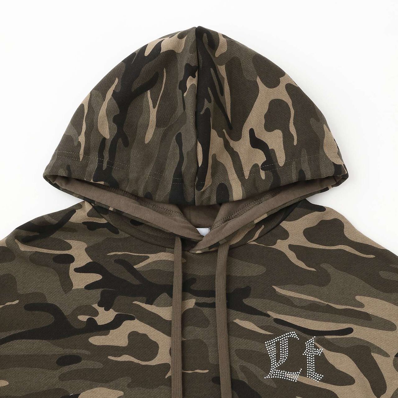 [LTXC] Back Rhinestone Loose Pullover Parka,Multi color, large image number 12