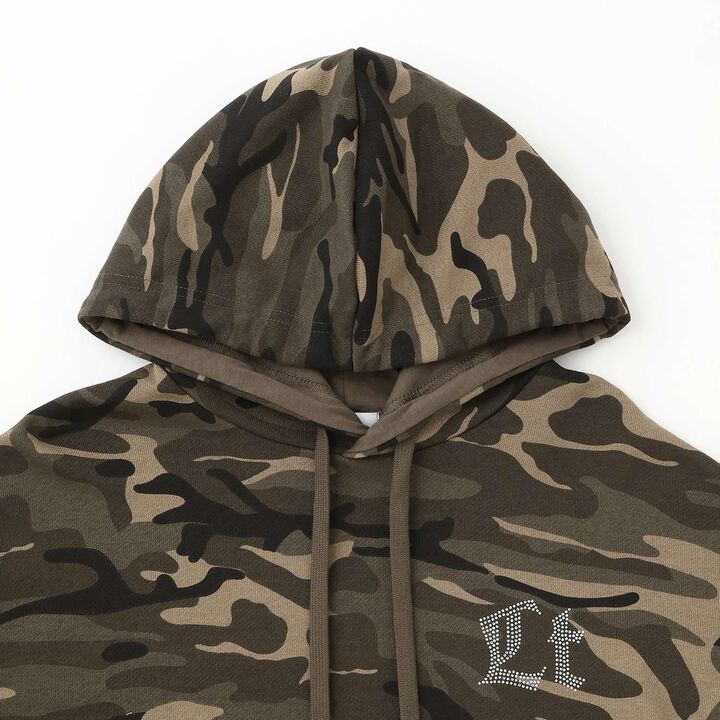 [LTXC] Back Rhinestone Loose Pullover Parka,Multi color, medium image number 12