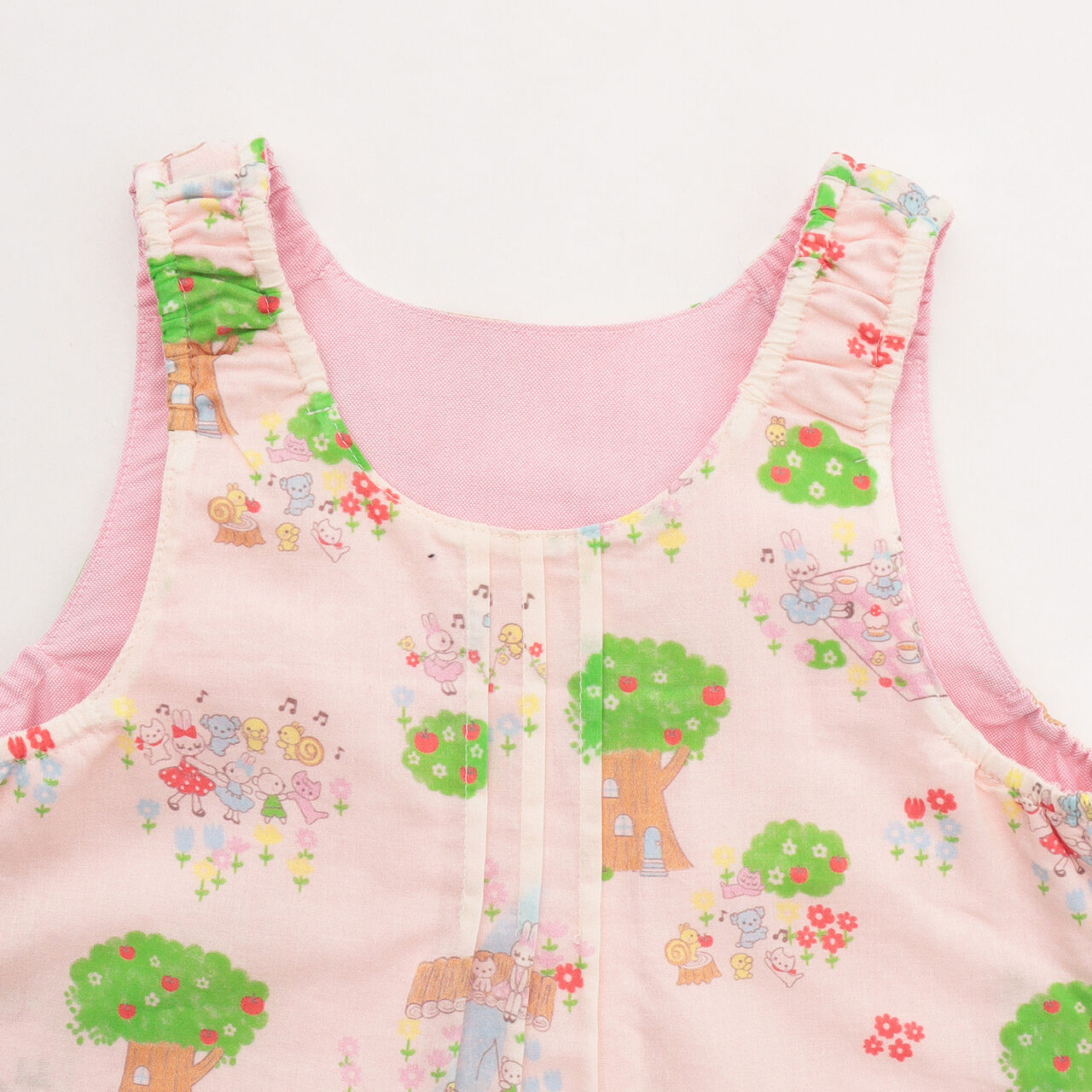 All-Over Pattern Lawn &times; Chambray Reversible Jumper Skirt,Blue, large image number 5