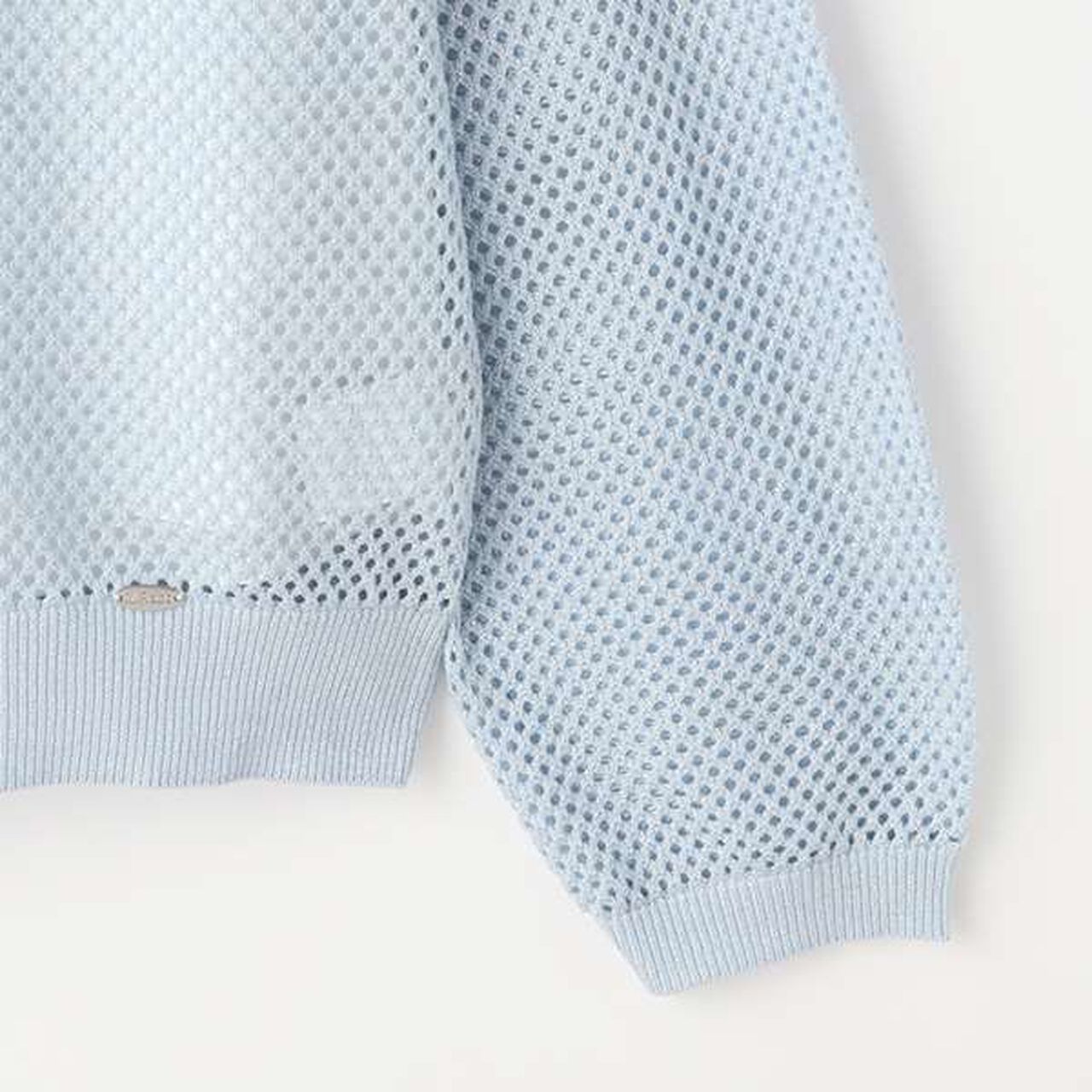 Lurex Mesh Knit & Short Sleeve T-Shirt Set,Light pink, large image number 11