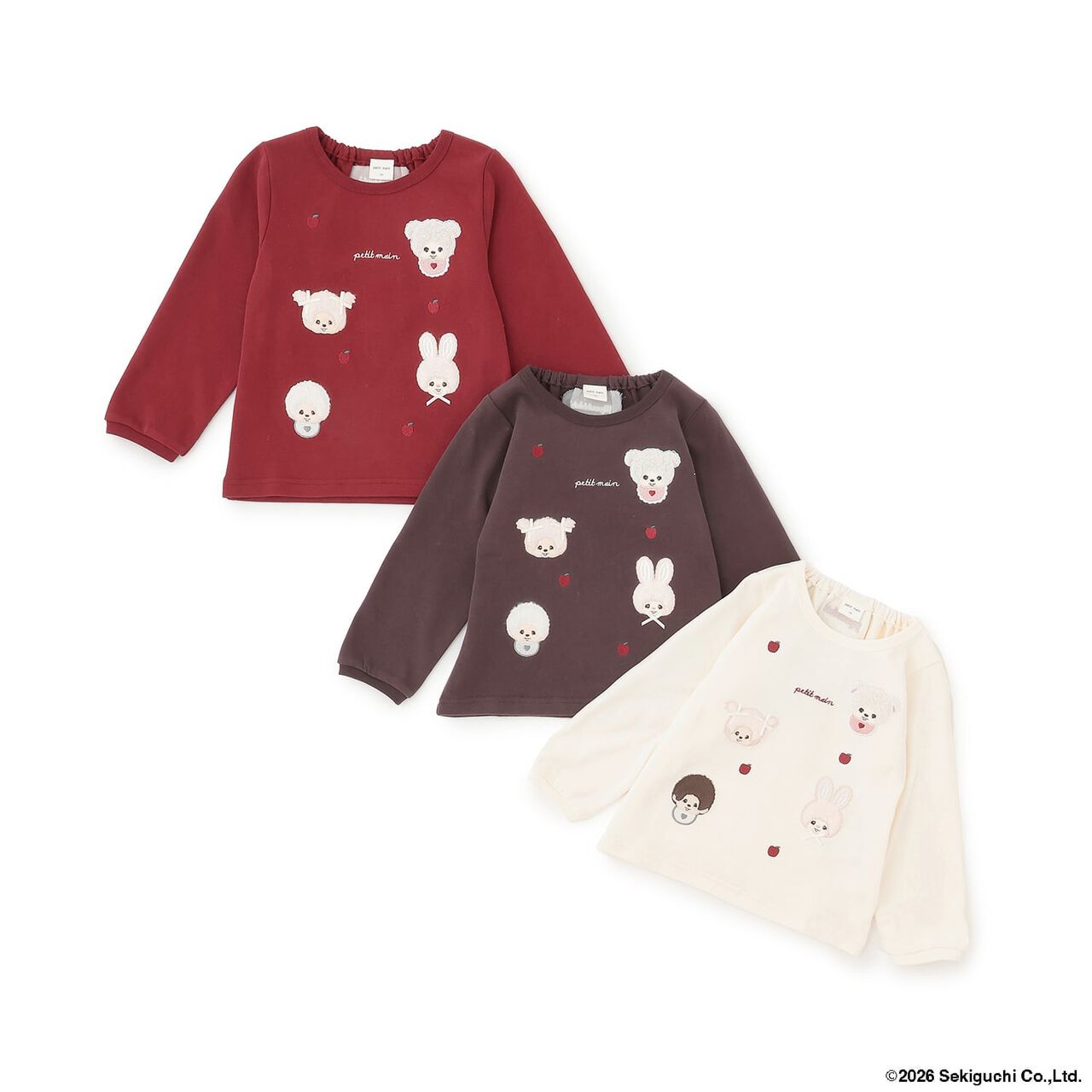[Monchhichi/Link] Embroidered Long-Sleeve T-Shirt,Brown, large image number 15