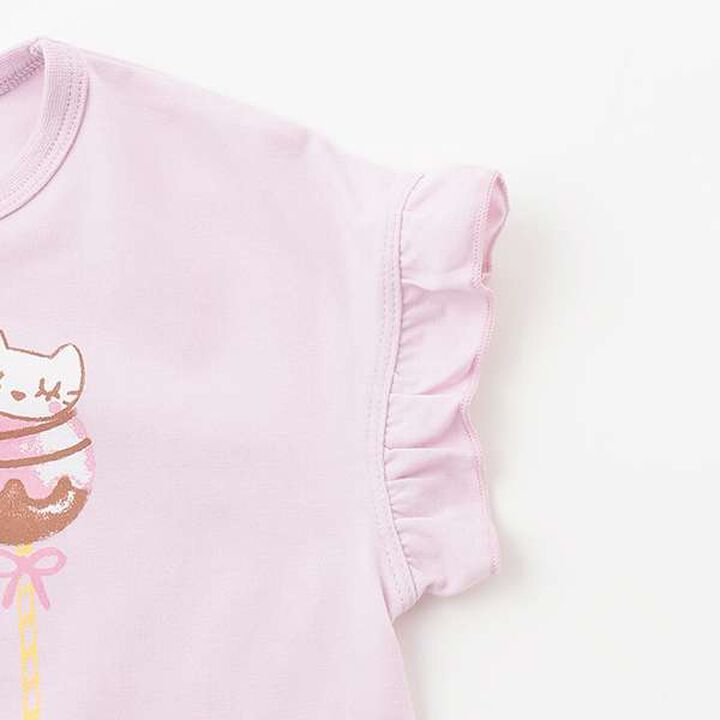 3 Pattern Sweets Mimi Print T-Shirt + Culottes Set,Lavender, medium image number 7