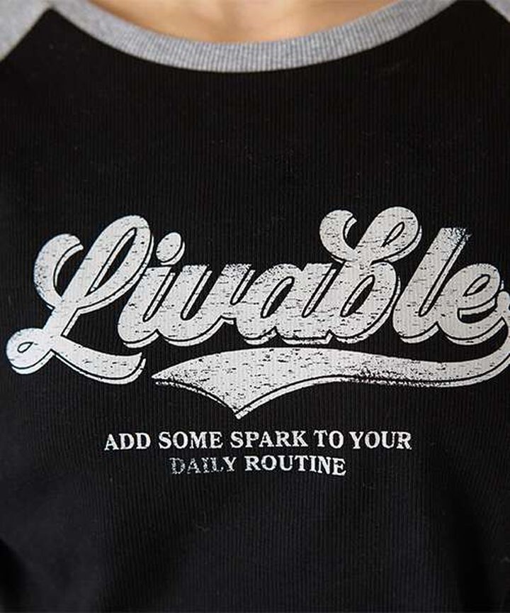 Shirred Raglan Long Sleeve T-Shirt,Off white, medium image number 7