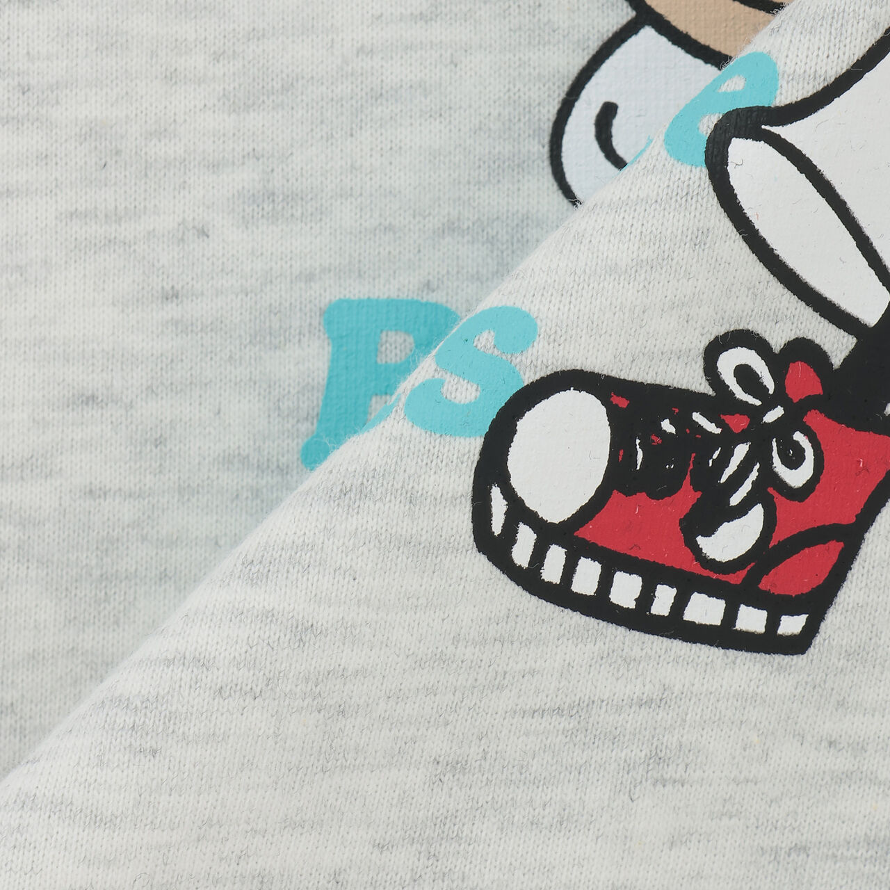 [Cotton 100%] Loose Short Sleeve T-Shirt with Ghost Illustration,Charcoal gray, large image number 7