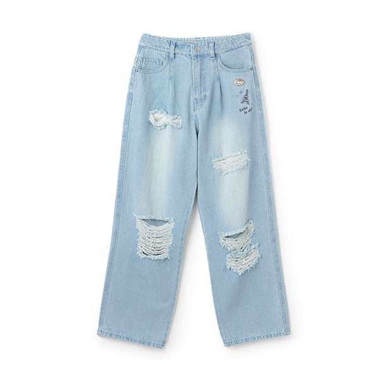 Cut-Off Denim Pants,Sax blue, large image number 0