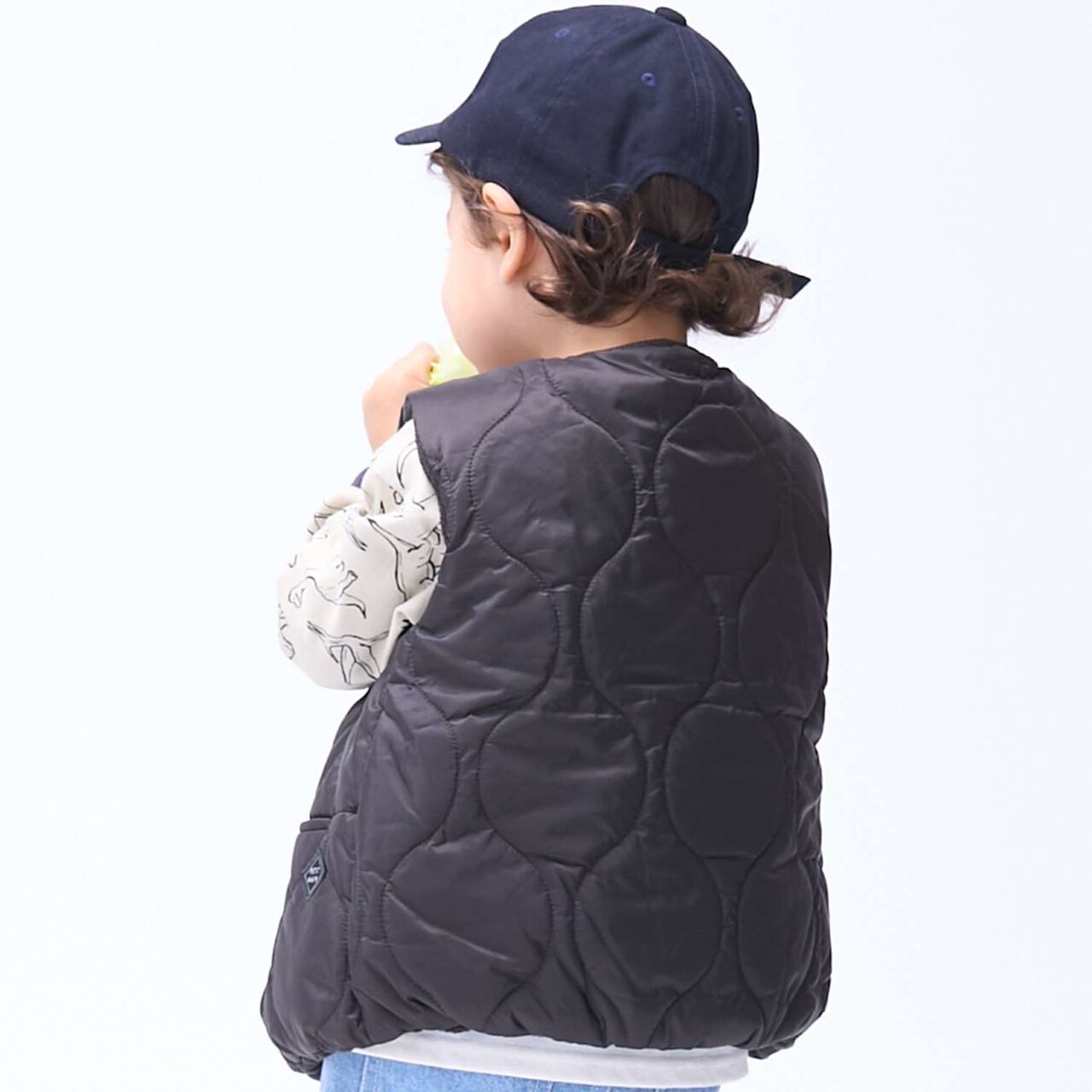 [Water-Repellent] Quilted Vest,Charcoal gray, large image number 1