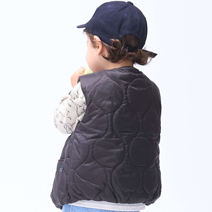 [Water-Repellent] Quilted Vest,Charcoal gray, medium image number 1