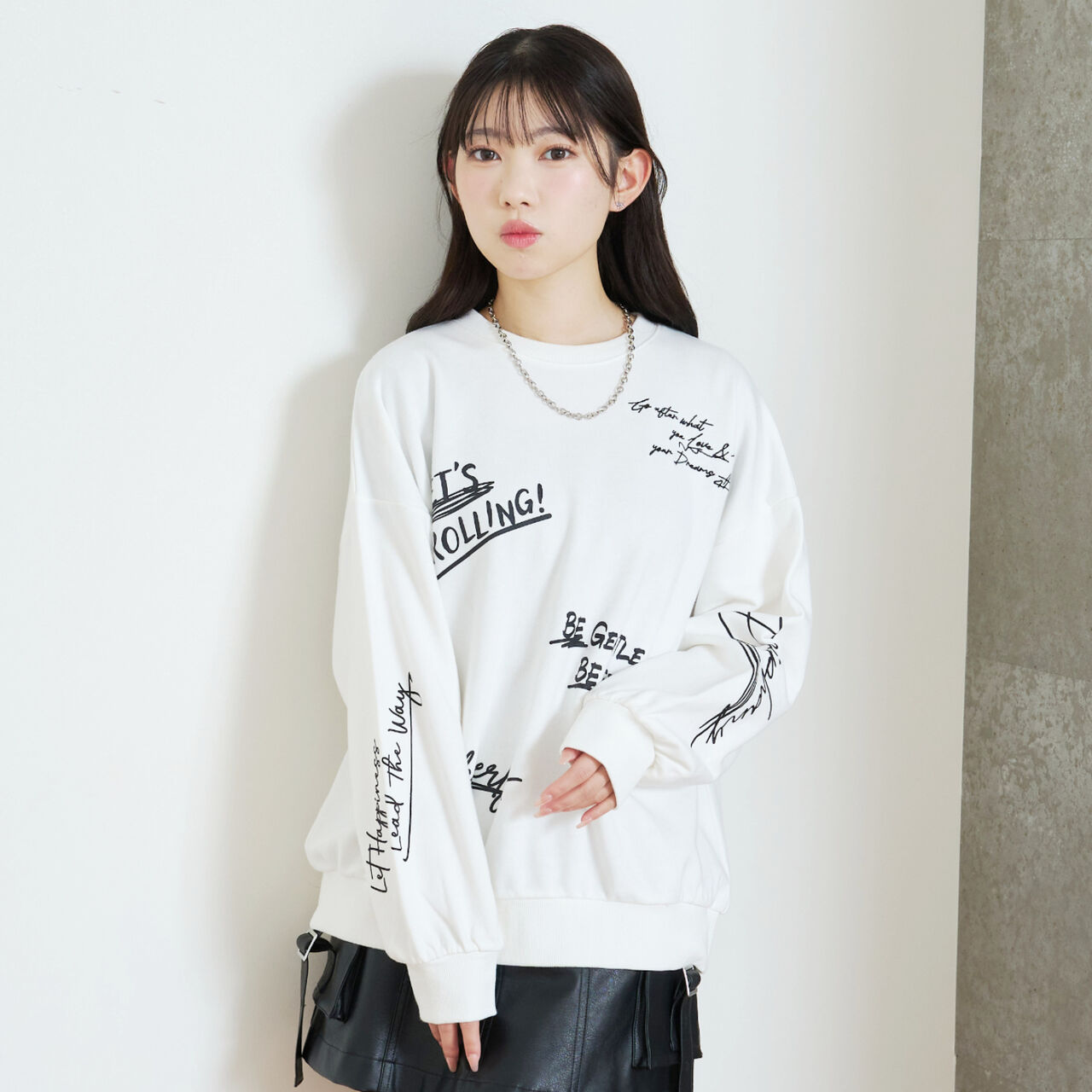 [LTXC/Cotton 100%] Graphic Pullover,Off white, large image number 2