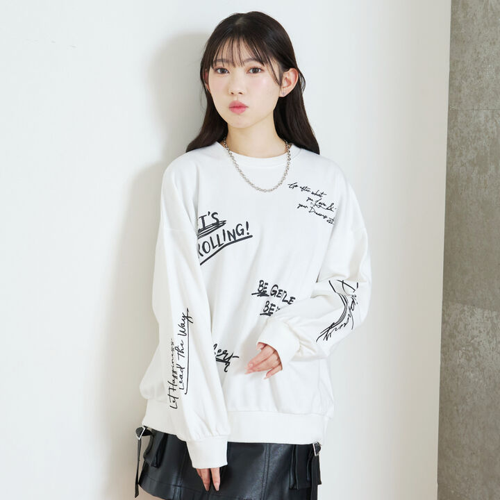 [LTXC/Cotton 100%] Graphic Pullover,Off white, medium image number 2