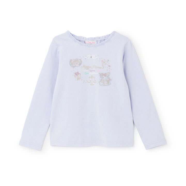 [Restock] Zodiac Embroidery Long-Sleeve T-Shirt,, medium