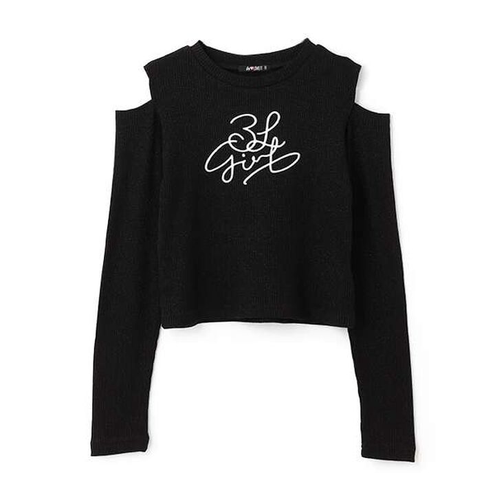 Ribbed Long-Sleeve T-Shirt with Shoulder Slits,Pink, medium image number 13