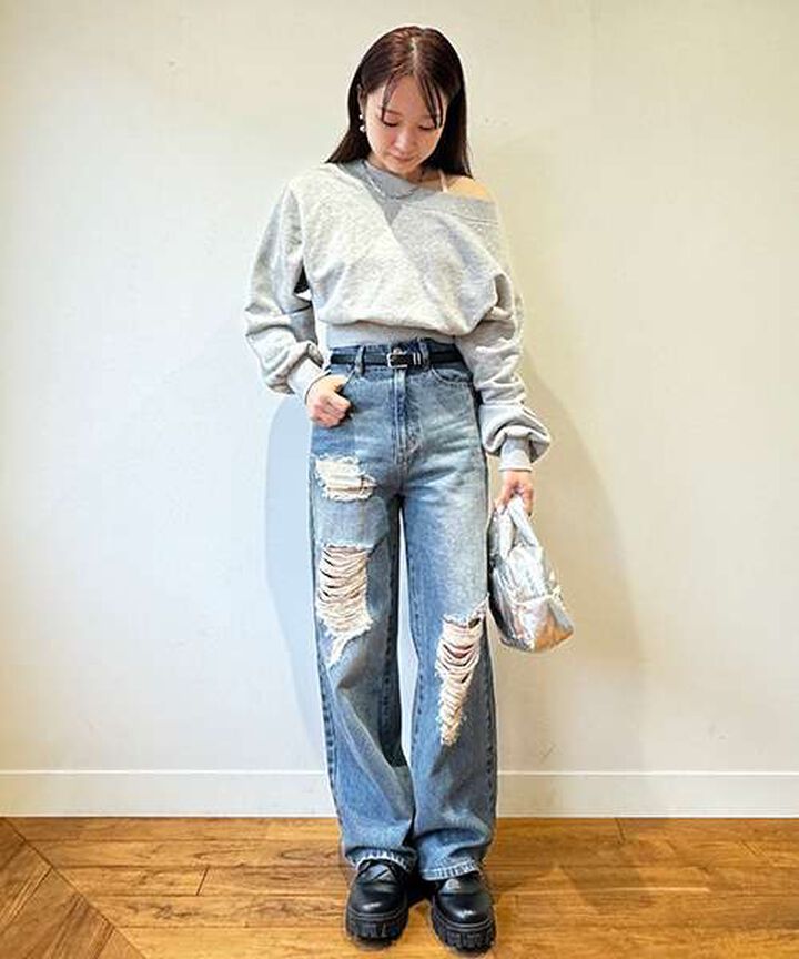 Off-Shoulder Sweatshirt Pullover,Purple, medium image number 9