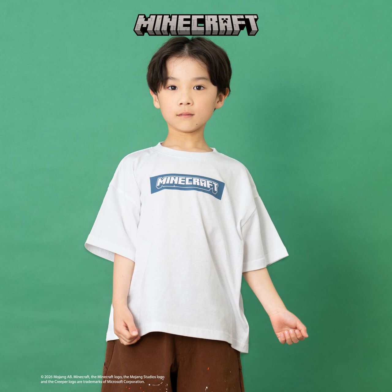 [Minecraft] Icon Block Back Short-Sleeve T-Shirt,White, large image number 0