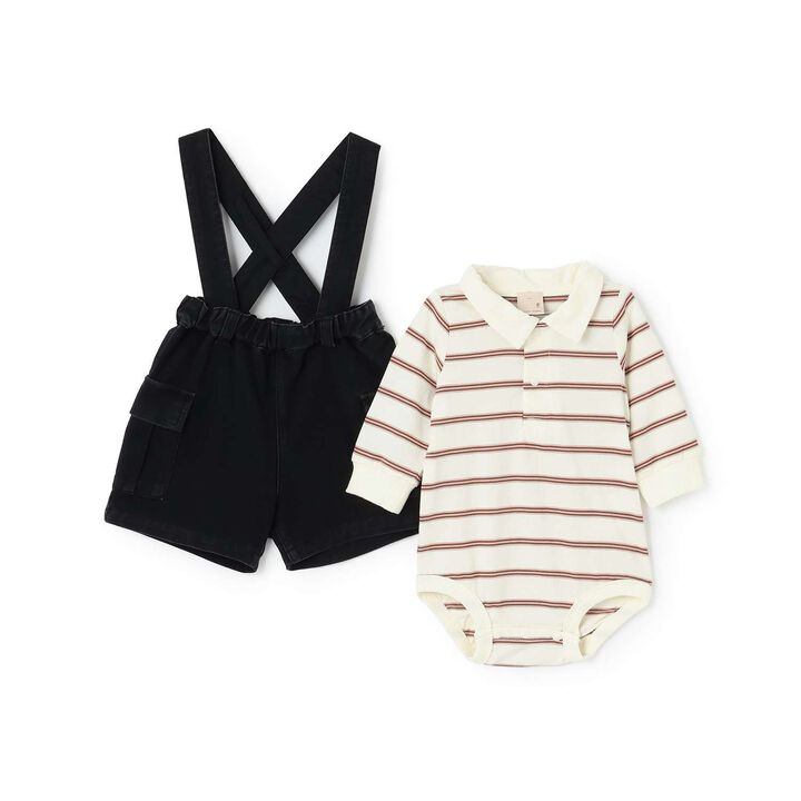 Suspender Cargo Pants Set,Gray, medium image number 3