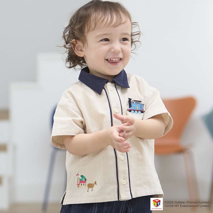 [Thomas the Tank Engine] Short-Sleeve Shirt,Pearl white, medium image number 0