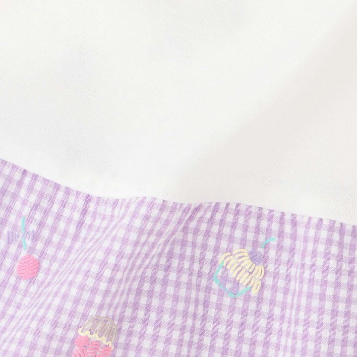 Pre-Dyed Check Foam Print Tiered One-Piece,Lavender, medium image number 7