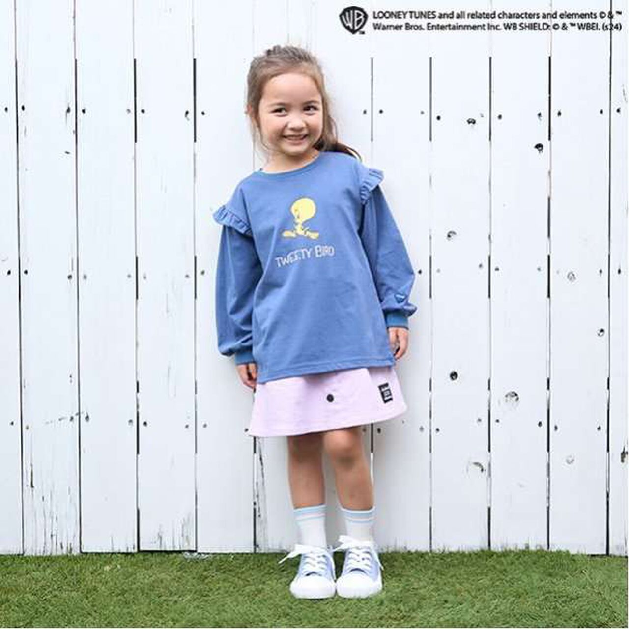 [Tweety] [Anti-Stain Finish] Shoulder Frill Pullover,Yellow, large image number 8