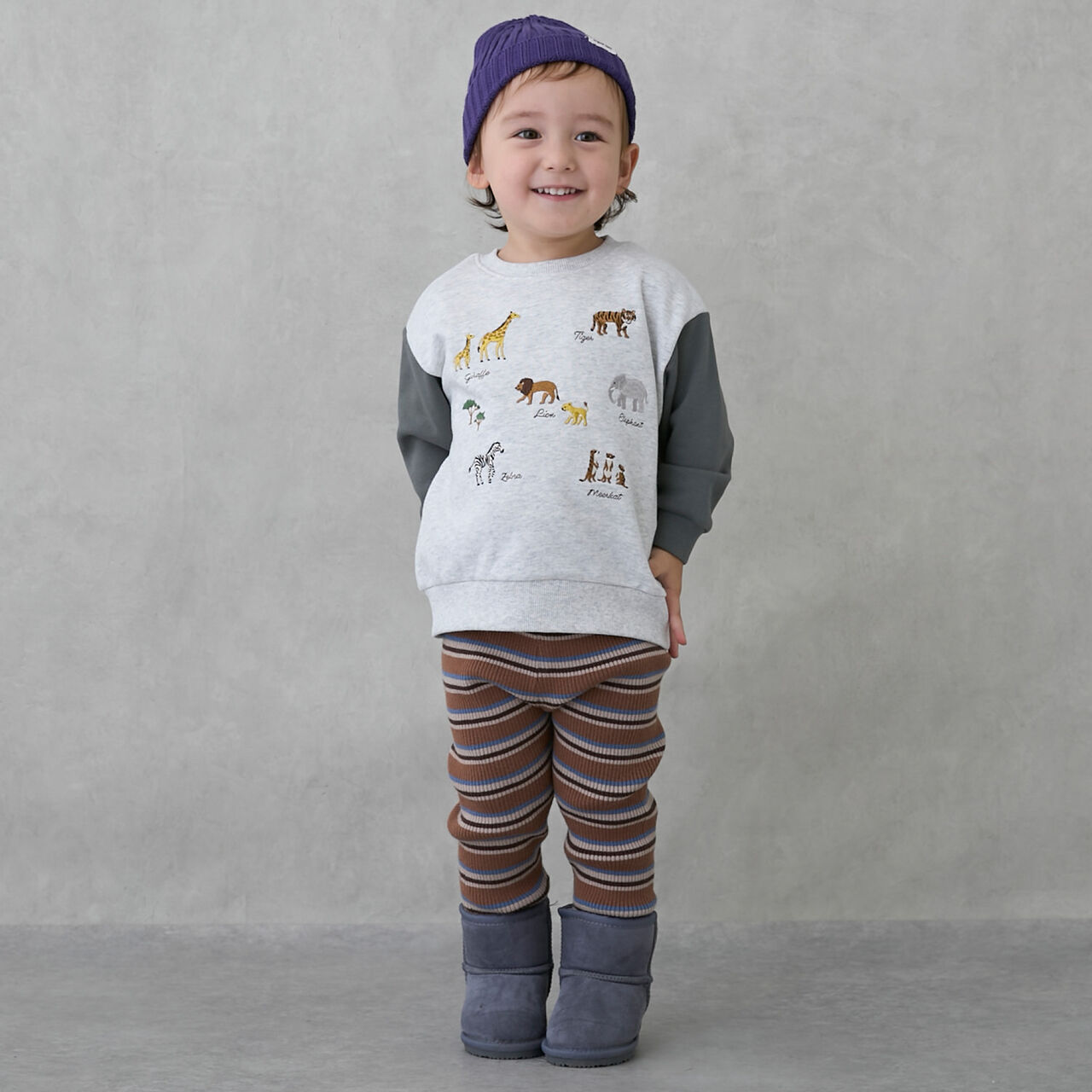 Animal Embroidery Sweatshirt,Cream, large image number 3