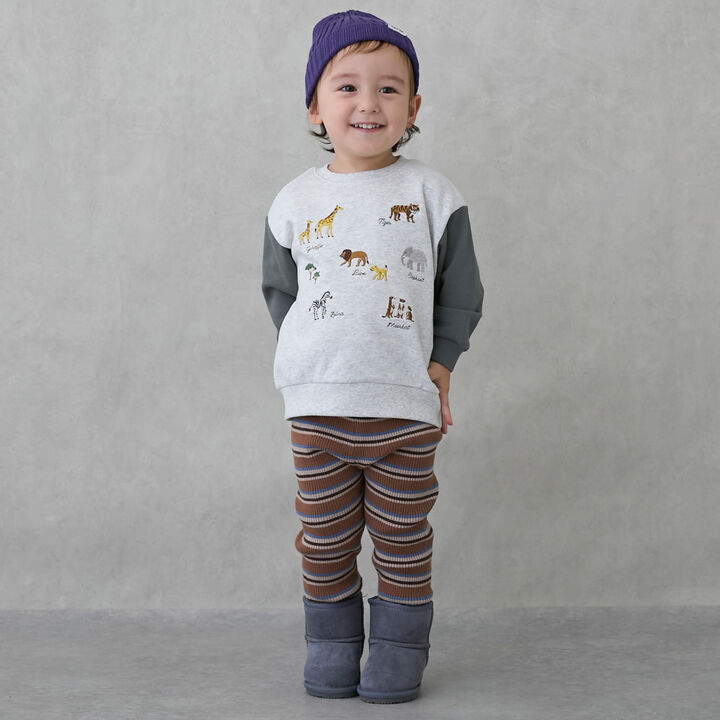 Animal Embroidery Sweatshirt,Cream, medium image number 3