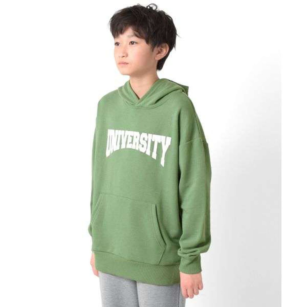 Fleece College Print Parka,Black, large image number 19