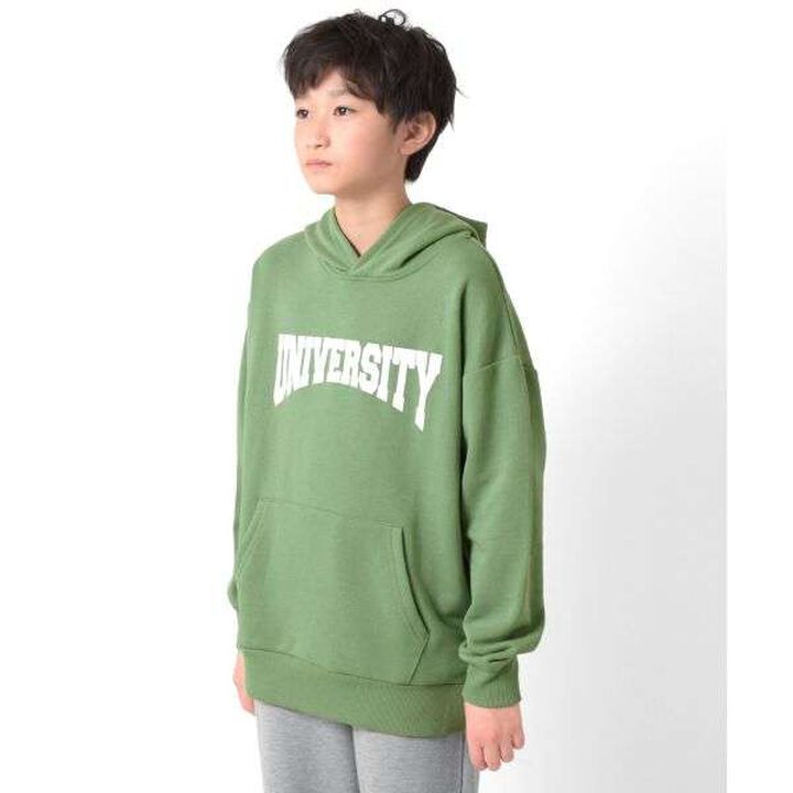 Fleece College Print Parka,Black, medium image number 19