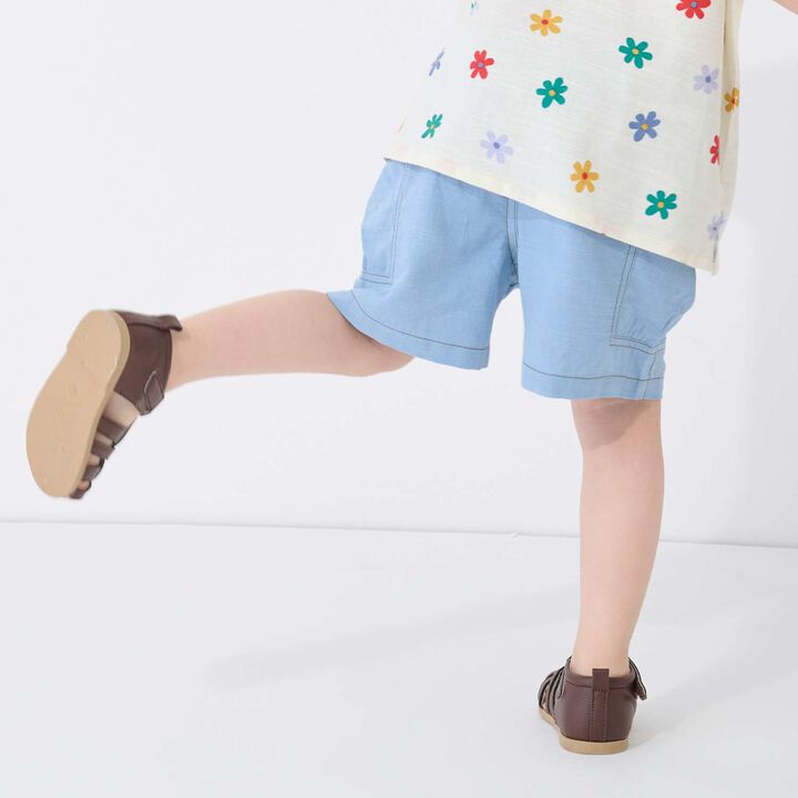 Cotton Rayon Woven Shorts,Sax blue, medium image number 3
