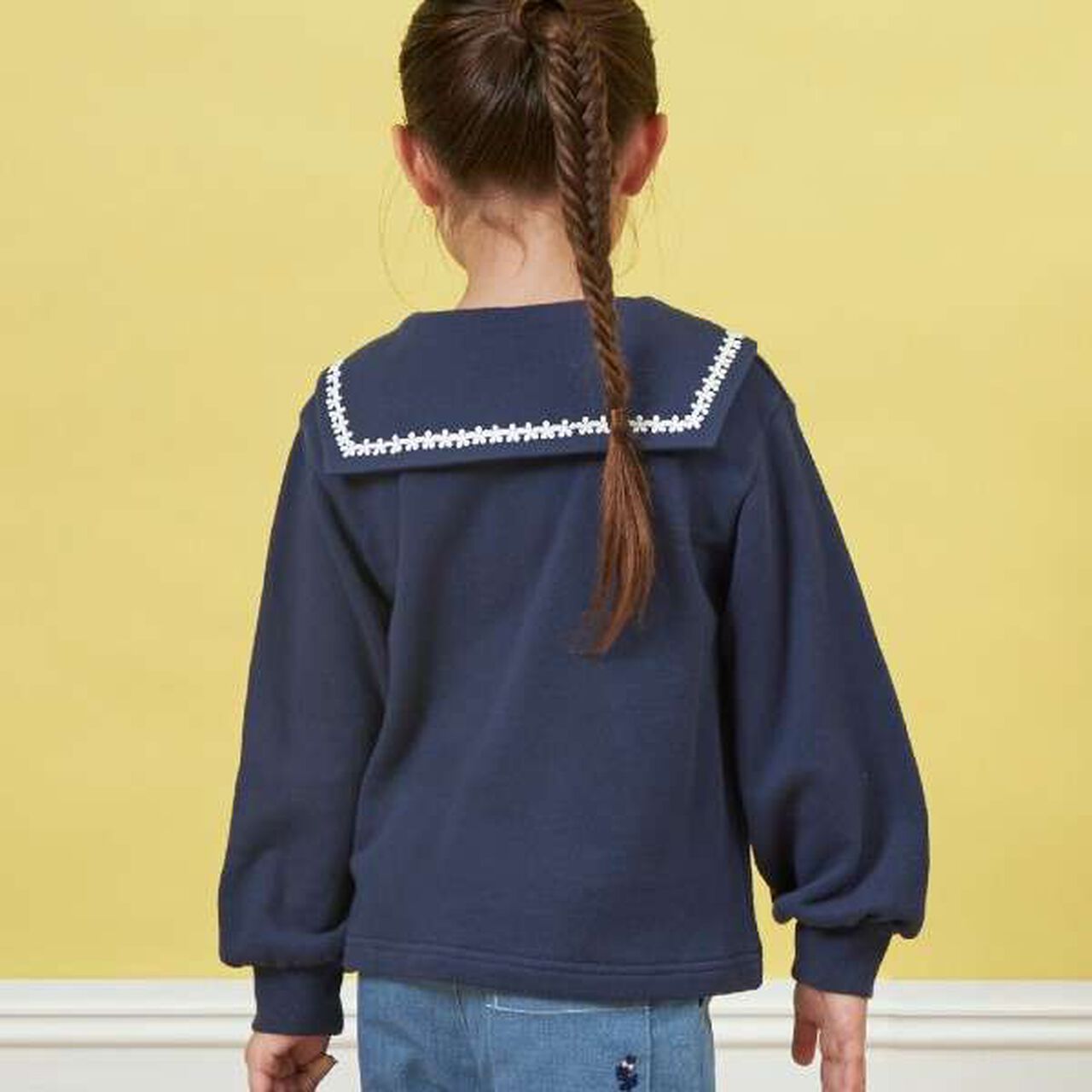 KP Sailor Collar Sweatshirt (100-160),Navy, large image number 6