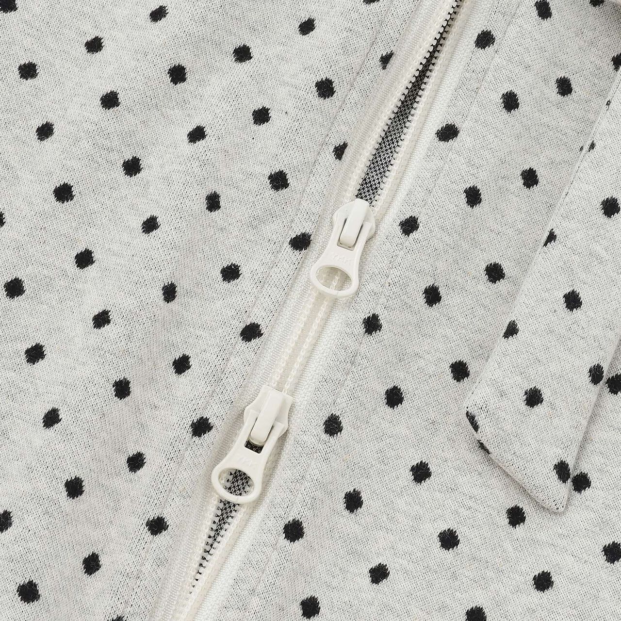 Dot Jacquard Jacket (with Ribbon Brooch),Black, large image number 3