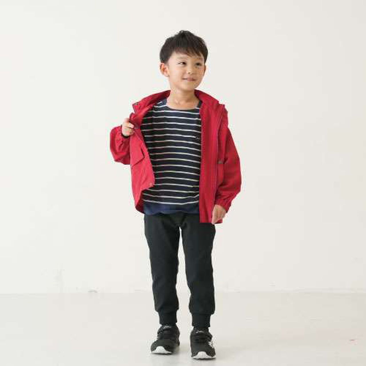 Stand Collar Windbreaker,Red, large image number 25