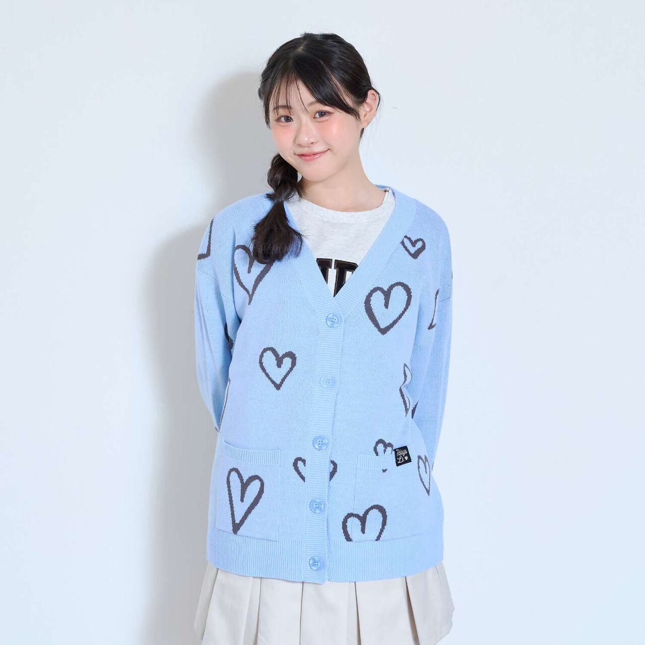 [7days/Washable] Heart Pattern Cardigan,Lavender, large image number 4
