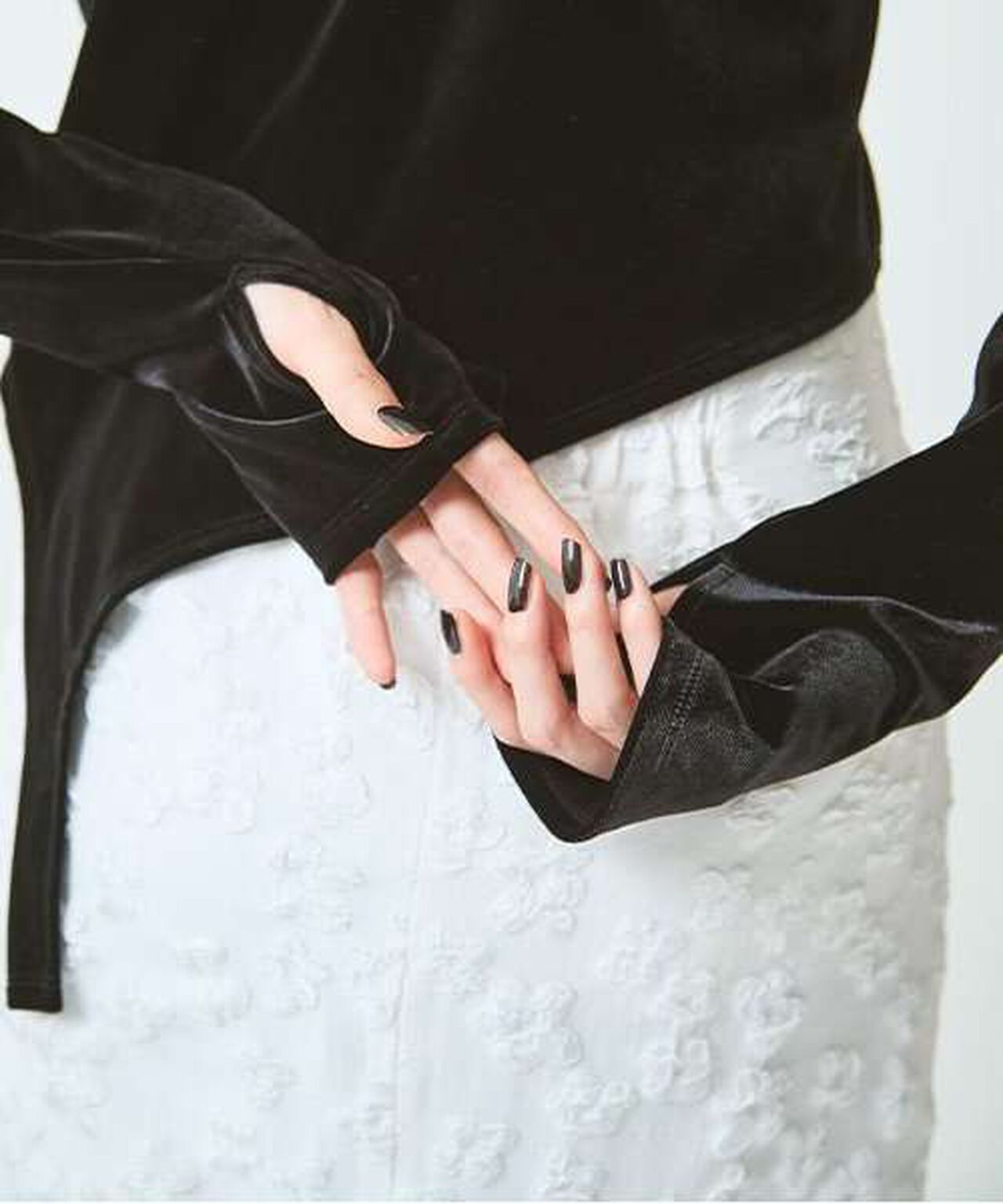 Velour Sequin Pullover,Blue gray, large image number 4