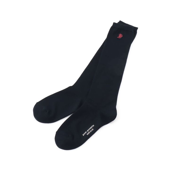 One-Point Embroidery Knee-High Socks,, medium