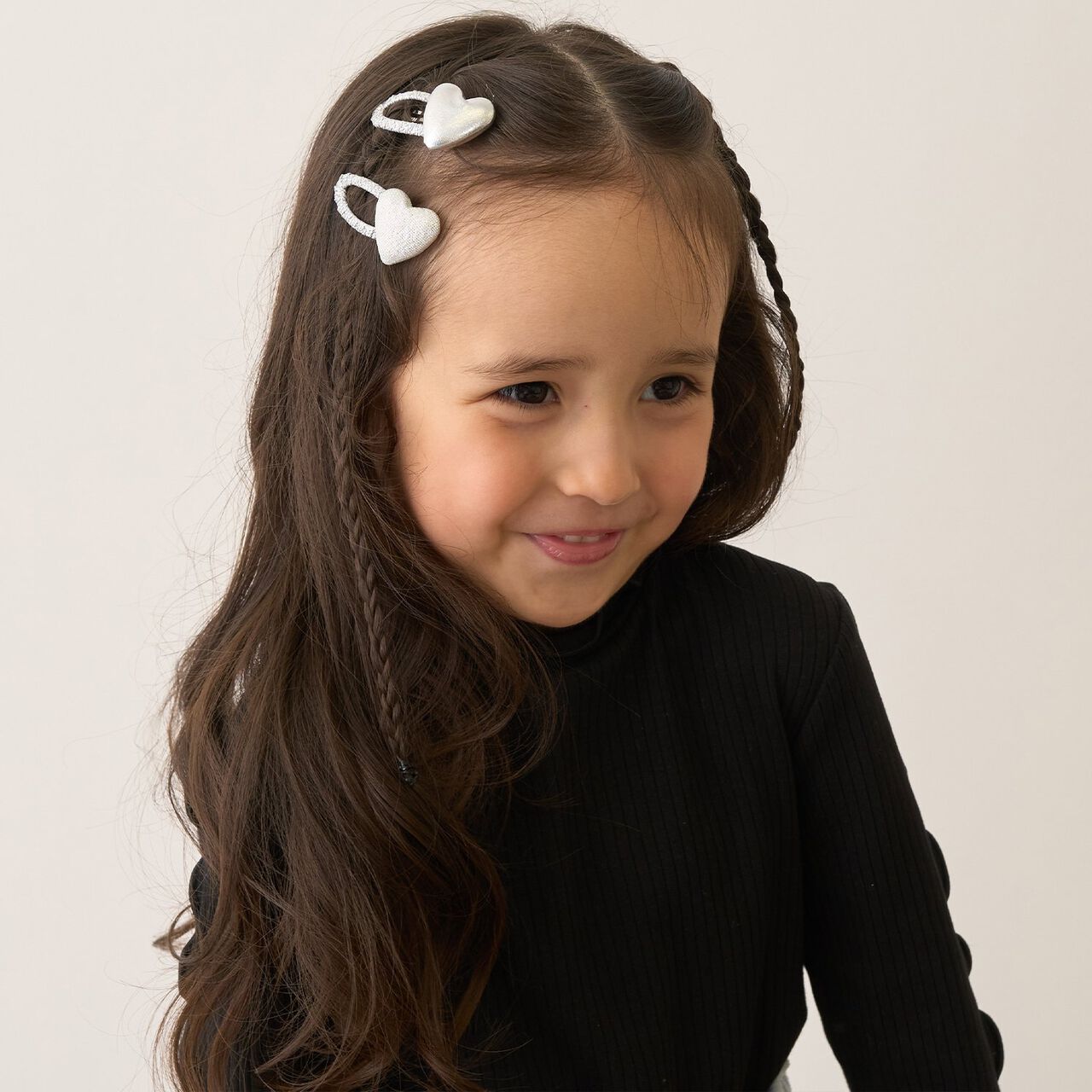 Sparkling Heart Hair Clip 2-Piece Set,Gold, large image number 11