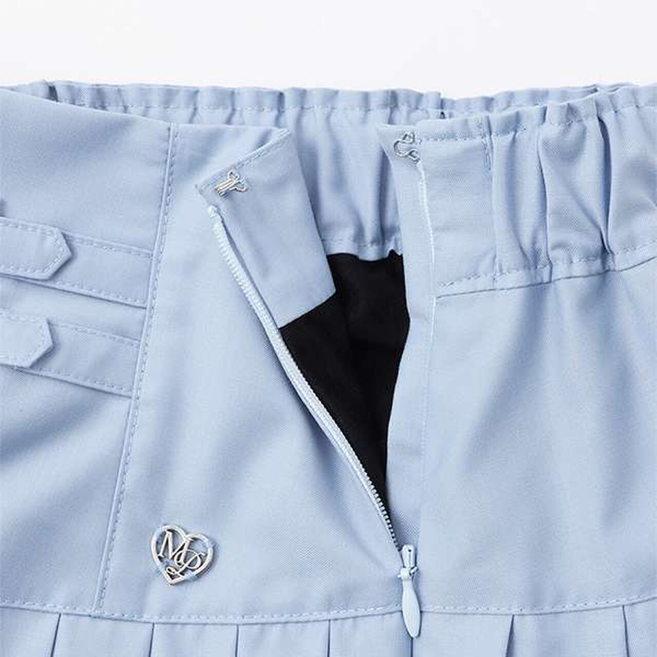 Double Pleated Skirt-Pants,Black, large image number 4