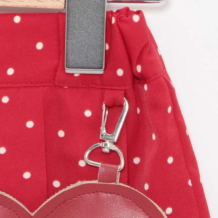 Heart Pocket Dot Pleated Skirt with Shorts,Black, medium image number 10