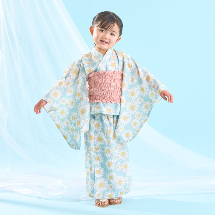 [Easy Wear♪] [Cool Touch] 4-Way Separate Yukata with Obi (OHANA) [Kids Girls],Coral red, medium image number 34