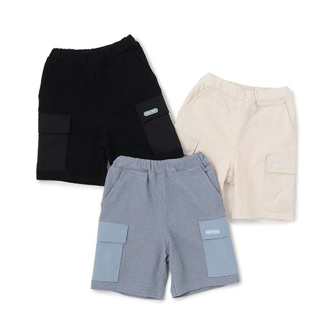 Cut Half Pants with Pockets,Blue, large image number 4